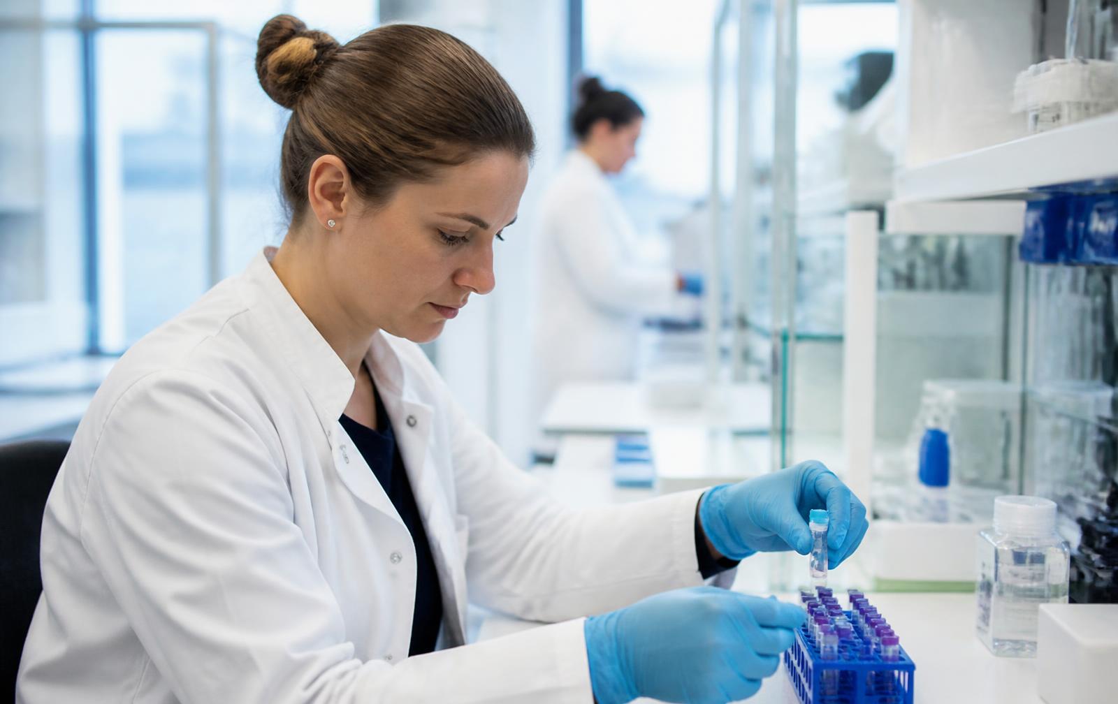 Pharmaceutical production line in a life sciences facility